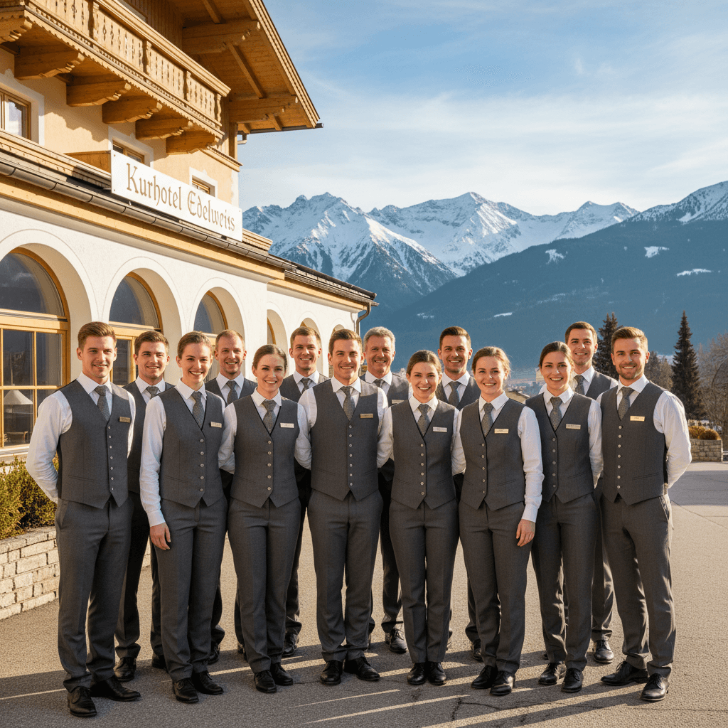 Das homato Team vor einem Kurhotel